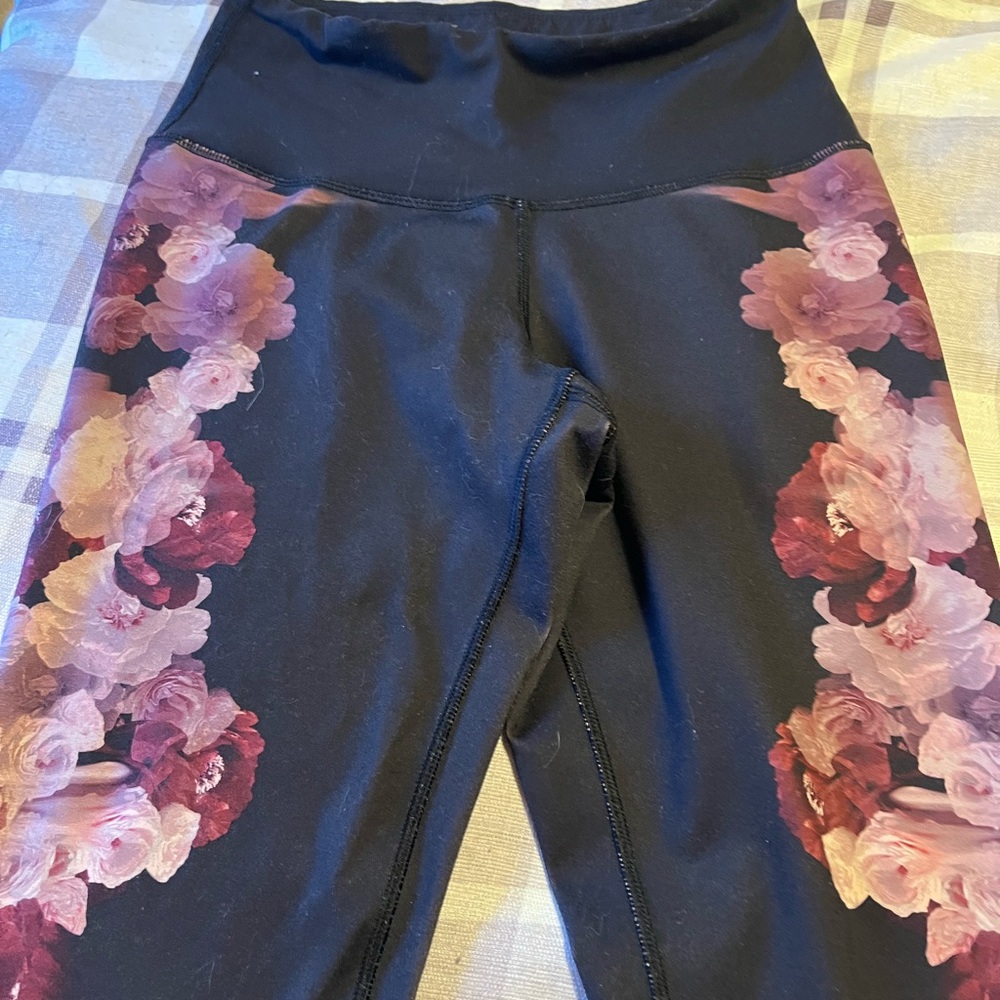 The North Face Black and Pink Floral Leggings